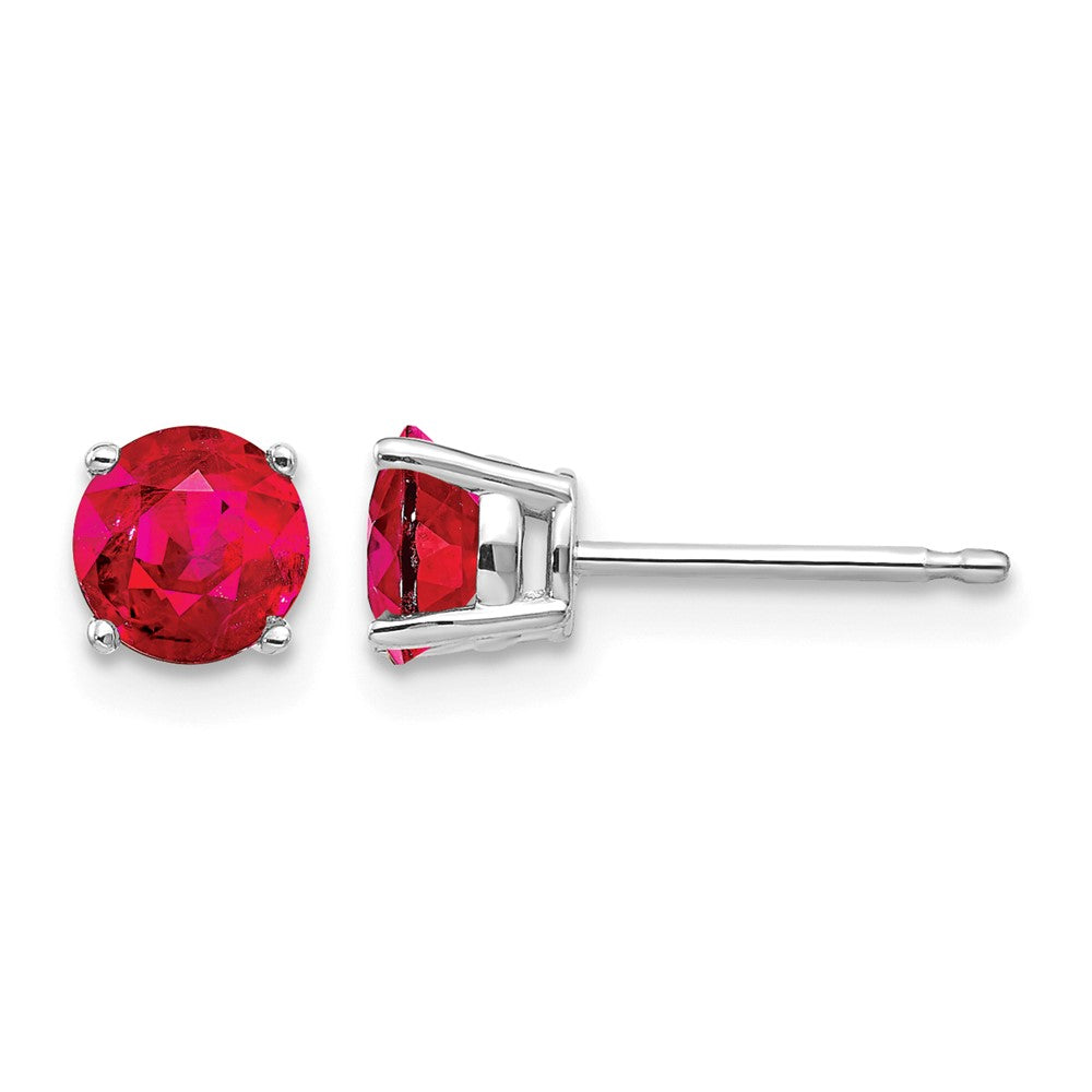 14k White Gold Ruby Earrings