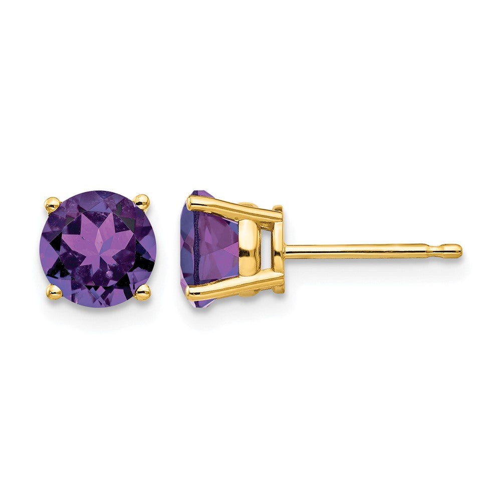 14k 6mm Amethyst Post Earrings