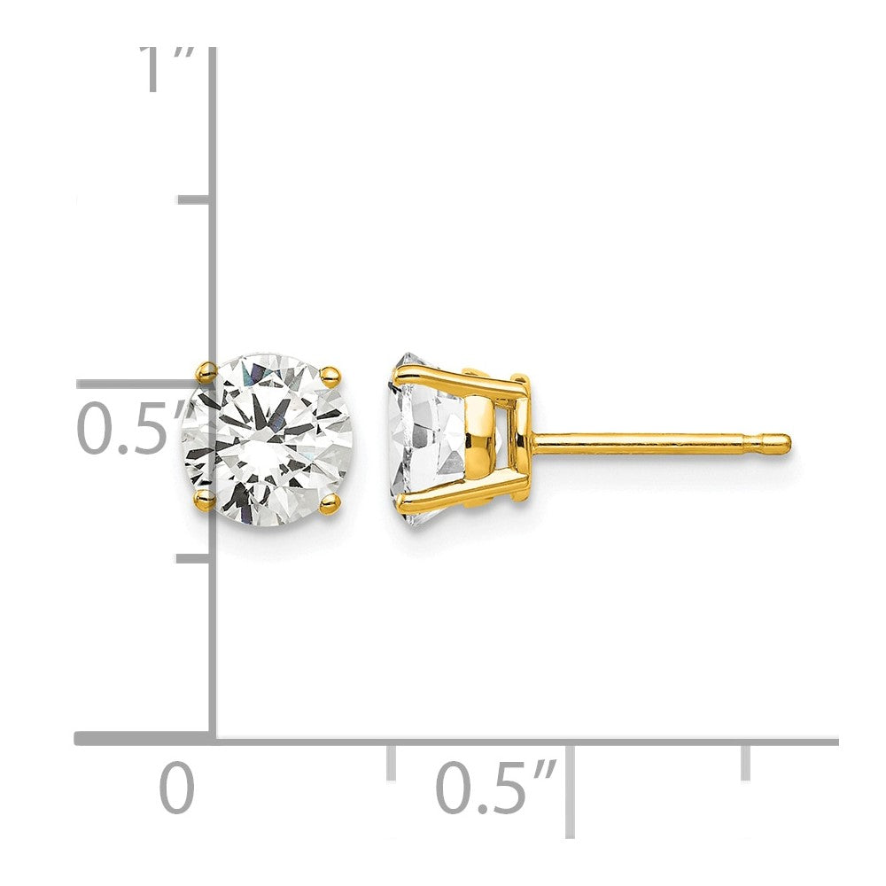 14k 6mm Cubic Zirconia Earrings