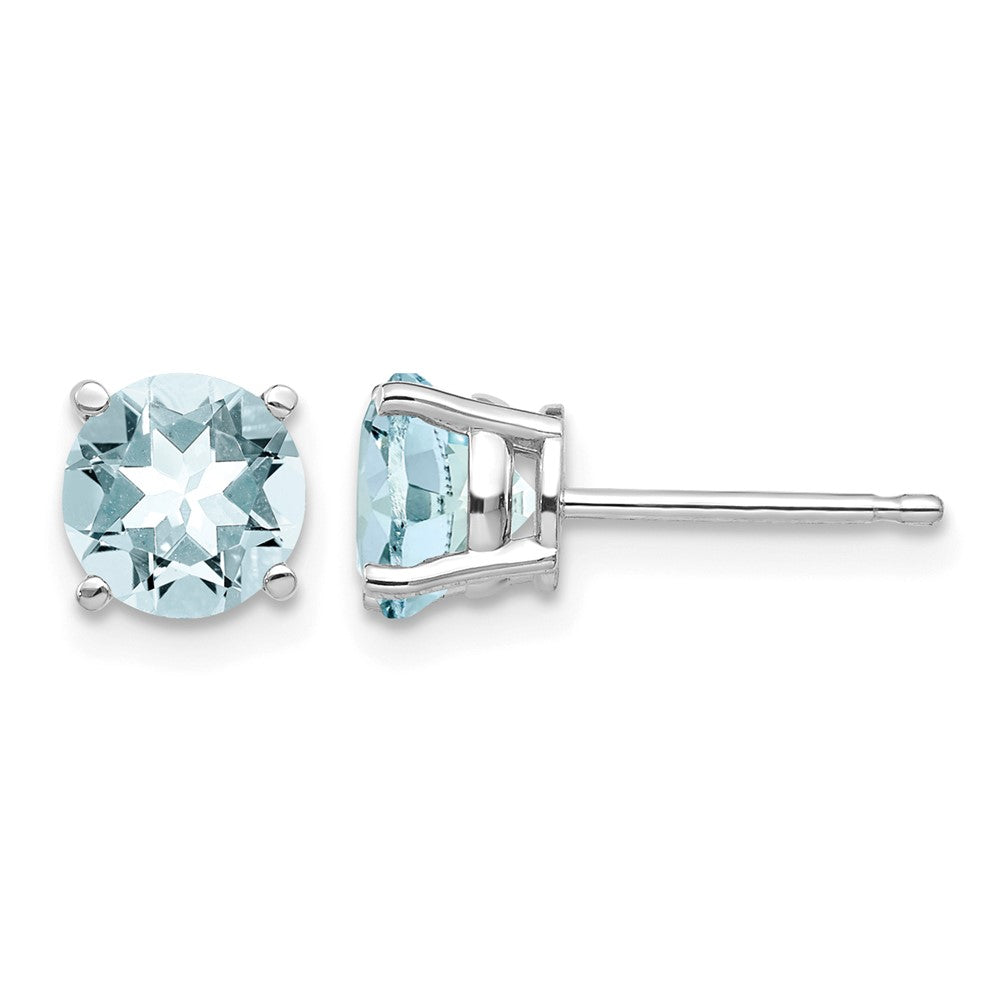 14k White Gold Aquamarine Earrings