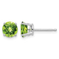 14k White Gold 6mm Peridot Earrings