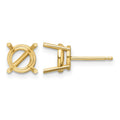14k 7mm Round Earring Mountings