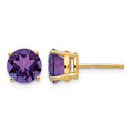 14k 7mm Amethyst Post Earrings