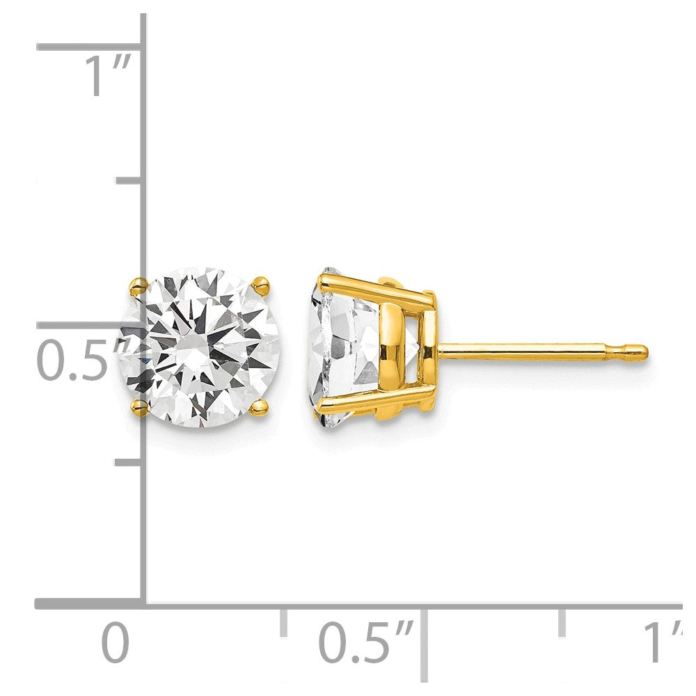 14k 7mm Cubic Zirconia Earrings