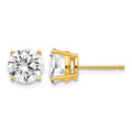 14k 7mm Cubic Zirconia Earrings