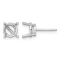 14k White Gold 7mm Round Earring Mounting