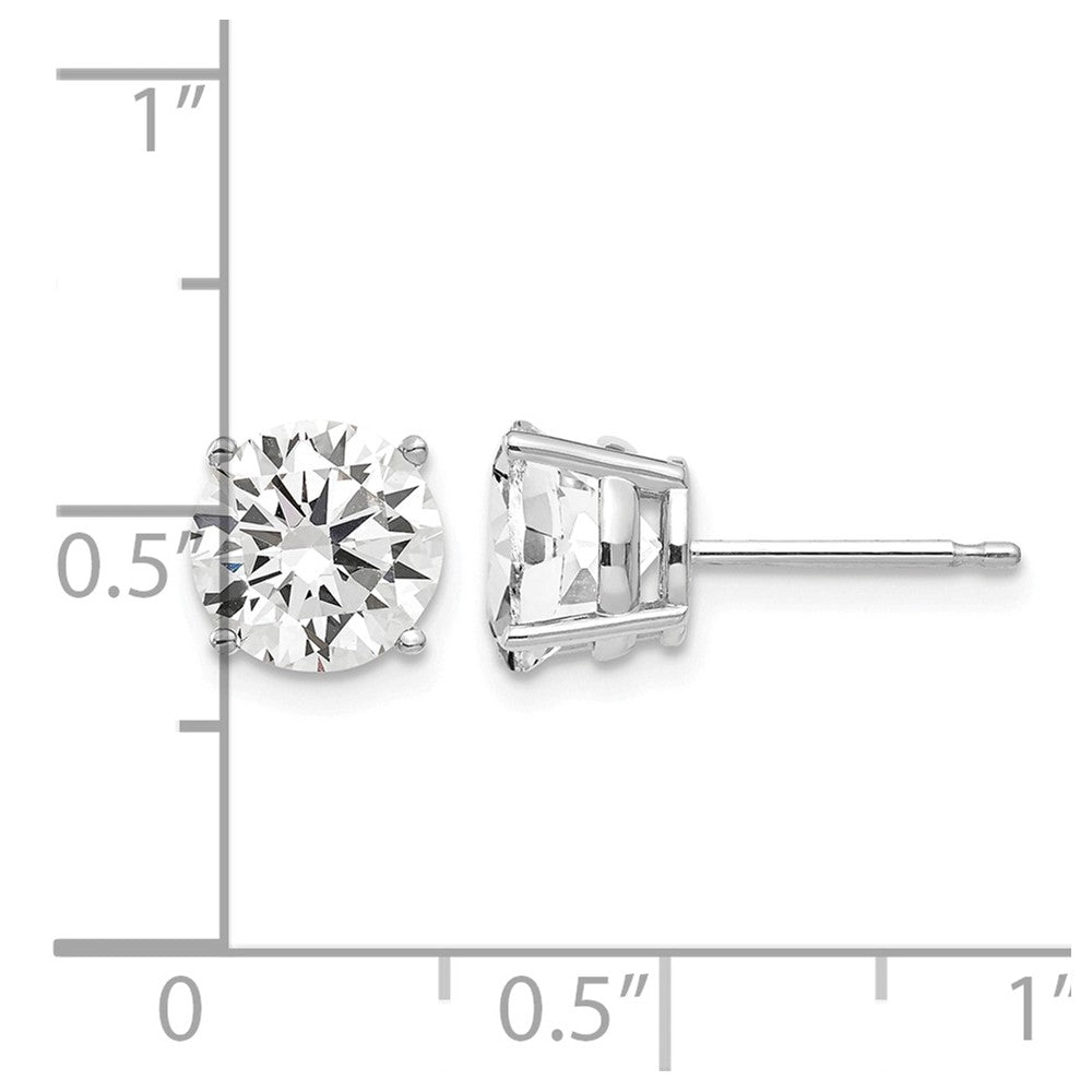 14k White Gold 7mm Cubic Zirconia Earrings