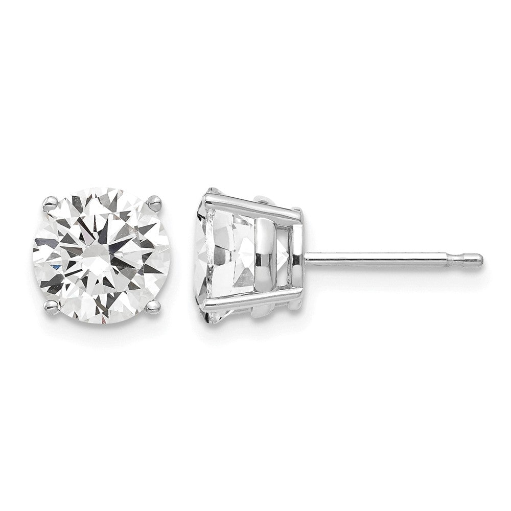 14k White Gold 7mm Cubic Zirconia Earrings