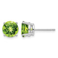 14k White Gold 7mm Peridot Earrings