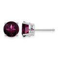 14k White Gold 7mm Rhodolite Garnet Earrings