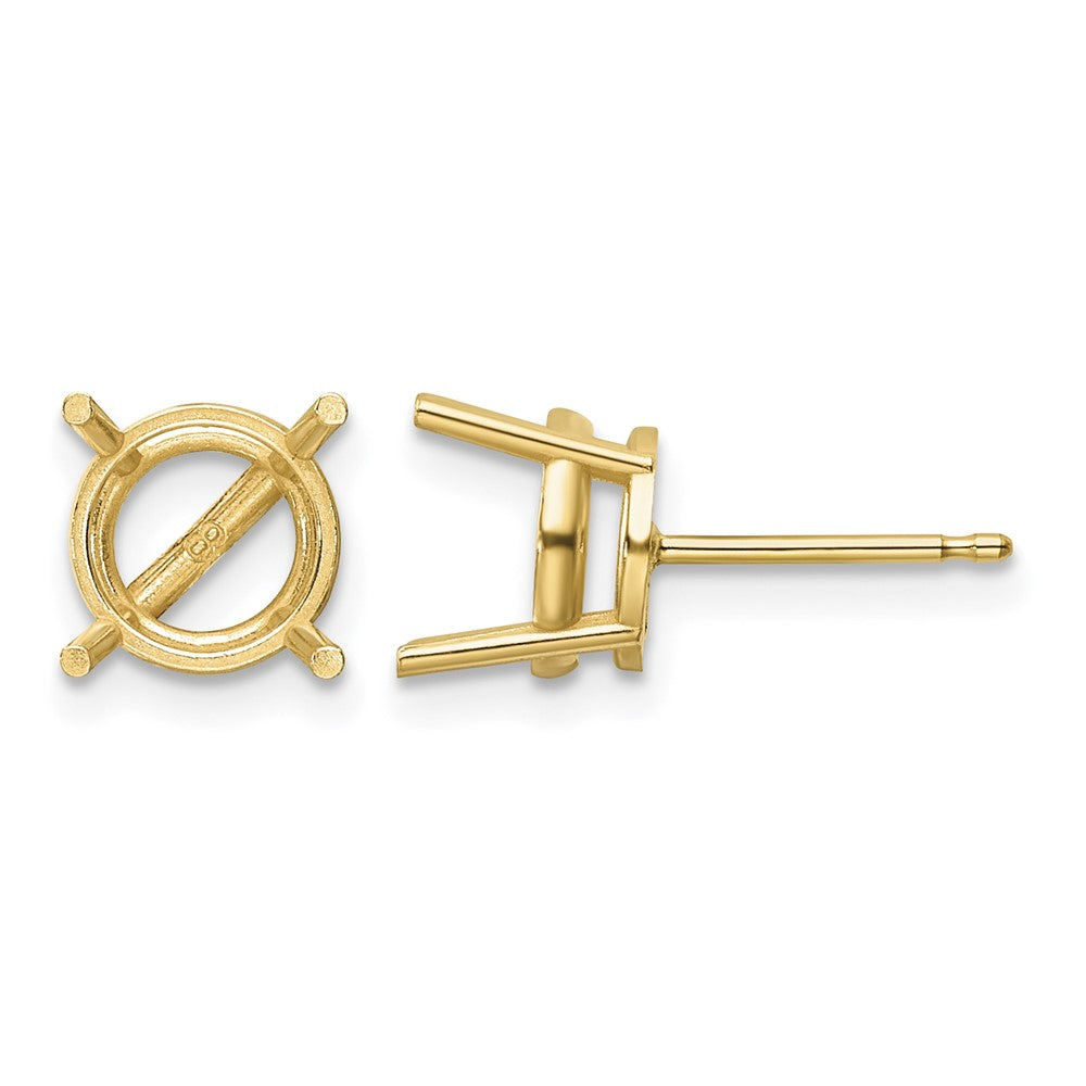 14ky Gold 8mm Round Earring Mountings
