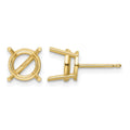 14ky Gold 8mm Round Earring Mountings