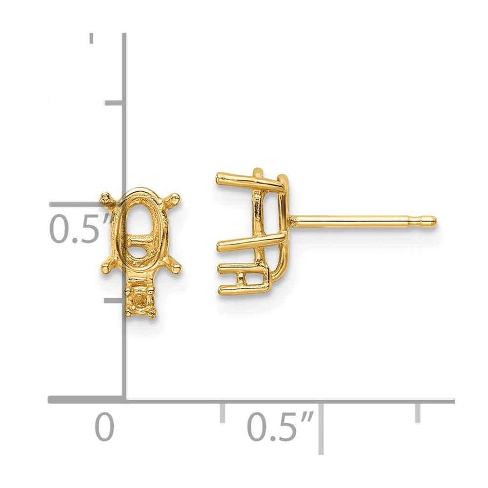 14k 6x4 Oval & Diamond Earring Mountings