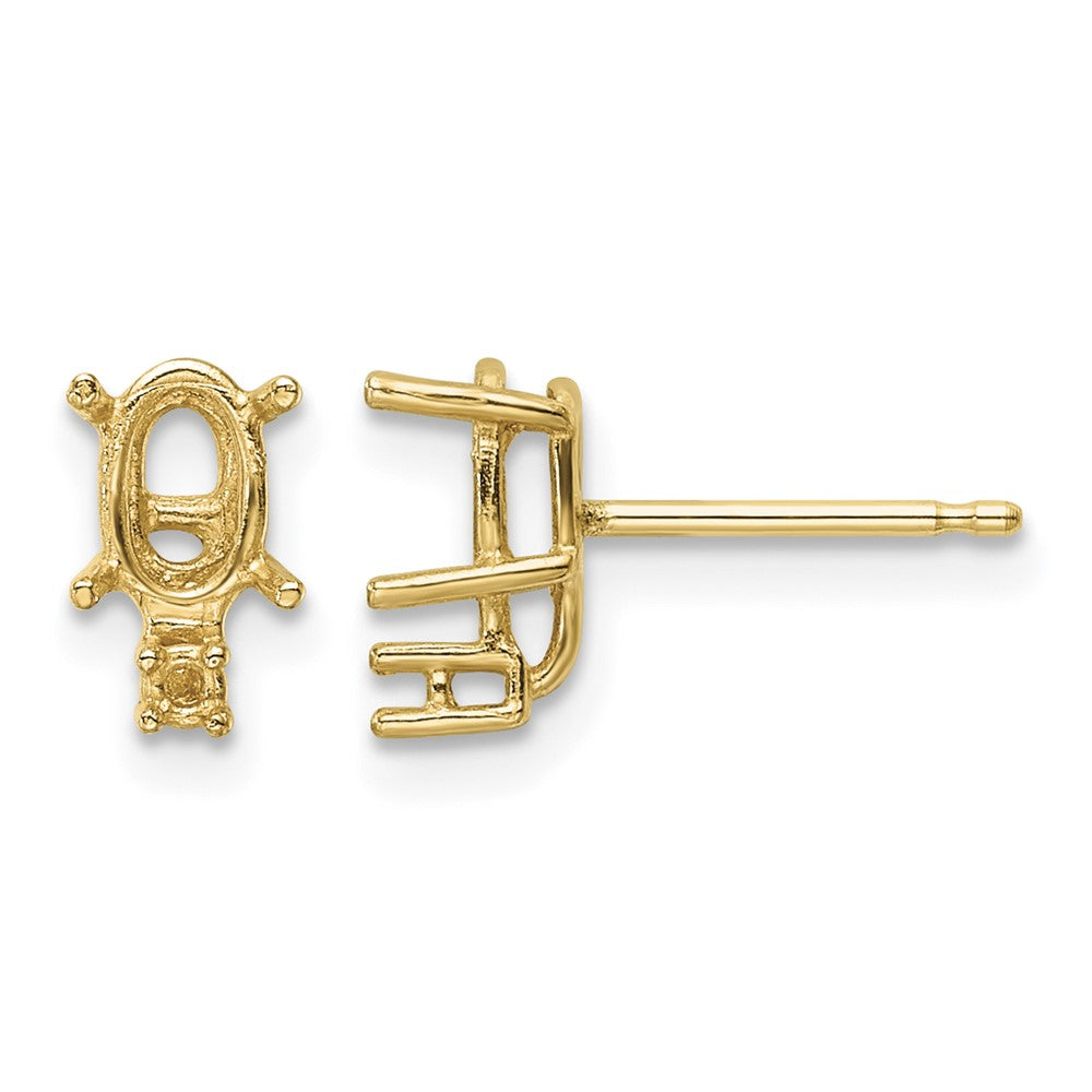 14k 6x4 Oval & Diamond Earring Mountings
