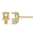 14k 6x4 Oval & Diamond Earring Mountings