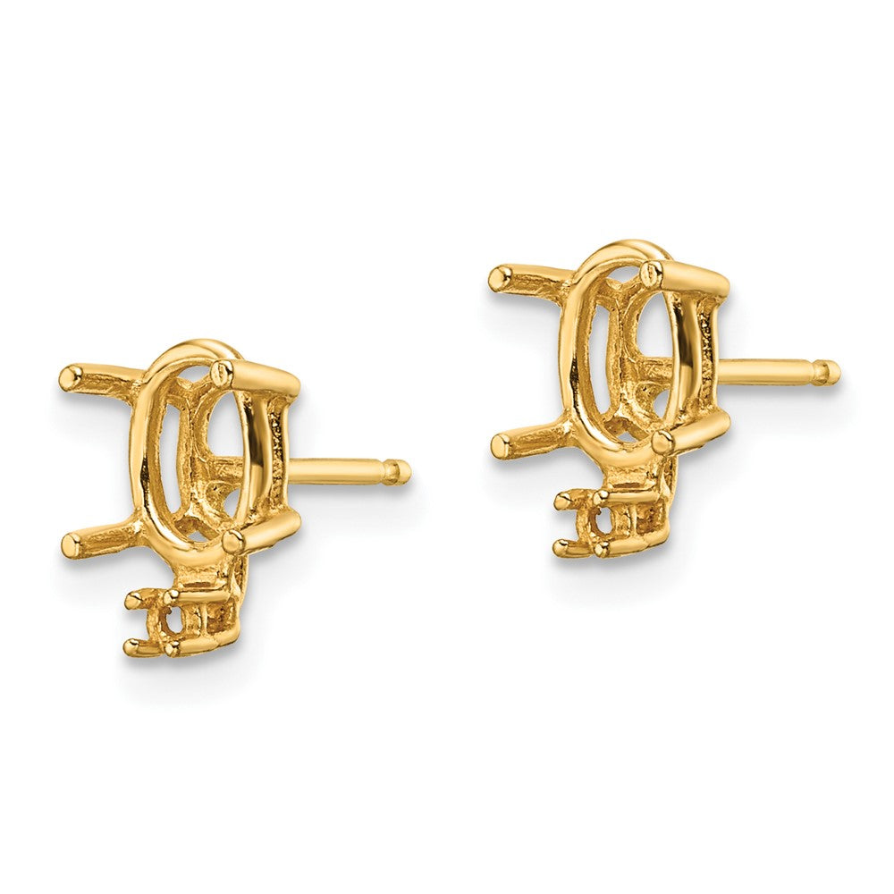 14k 7x5 Oval & Diamond Earring Mountings
