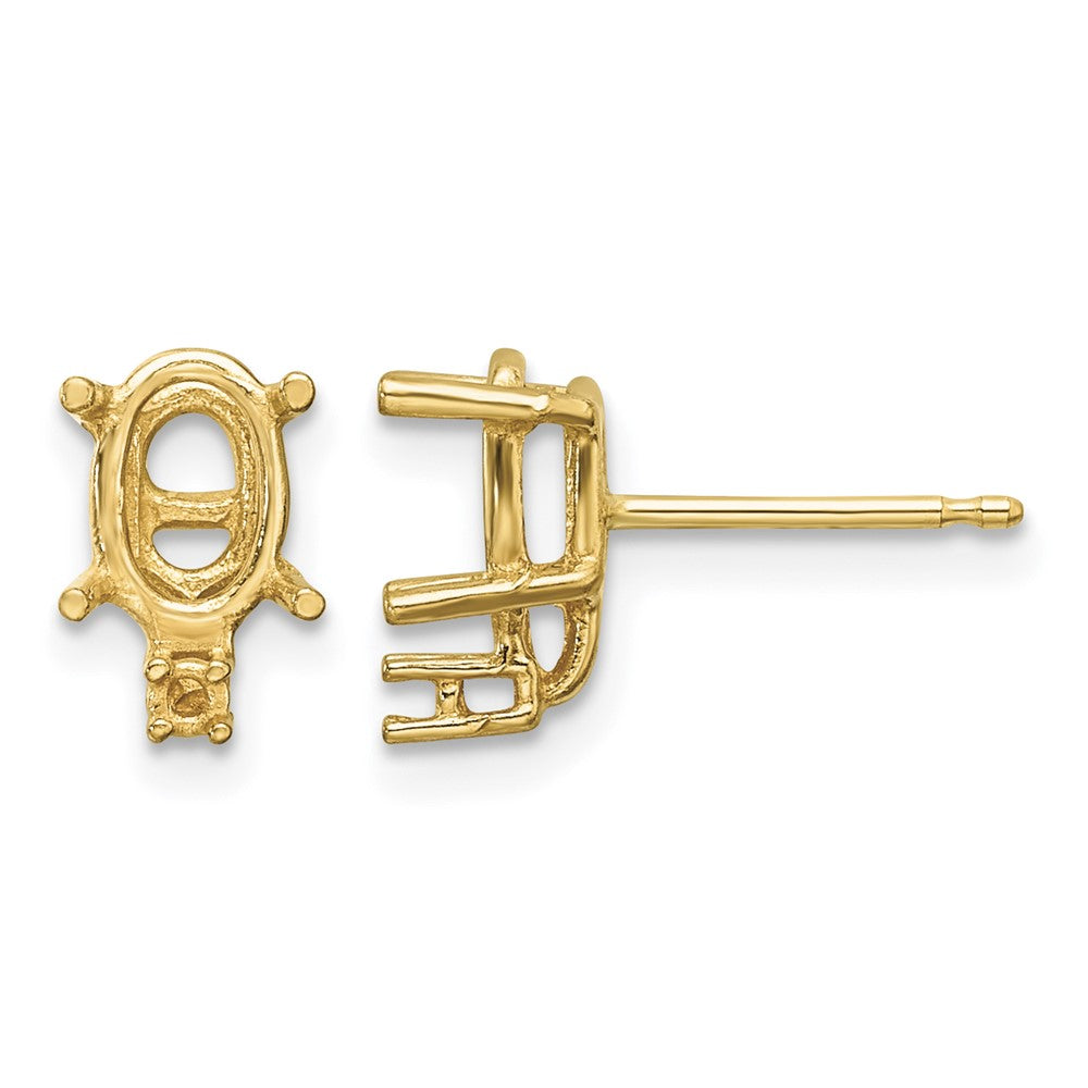 14k 7x5 Oval & Diamond Earring Mountings