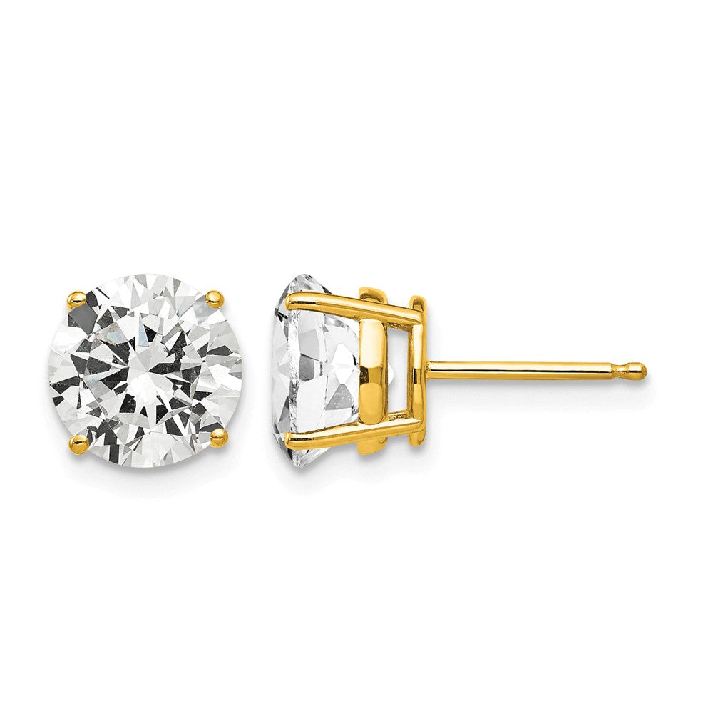 14k 8mm Cubic Zirconia Post Earrings