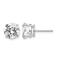 14k White Gold 8mm Cubic Zirconia Earrings