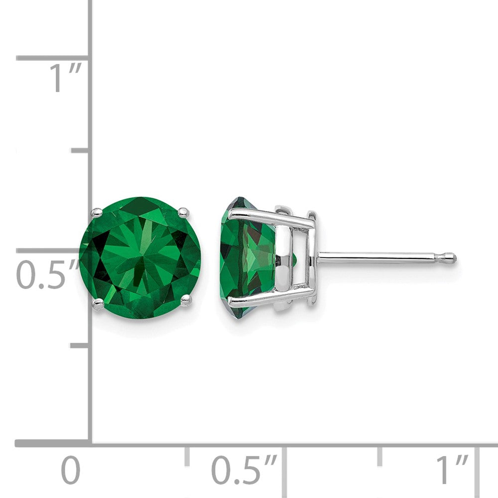 14k White Gold Mount St. Helens Round Stud Earring