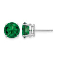 14k White Gold Mount St. Helens Round Stud Earring