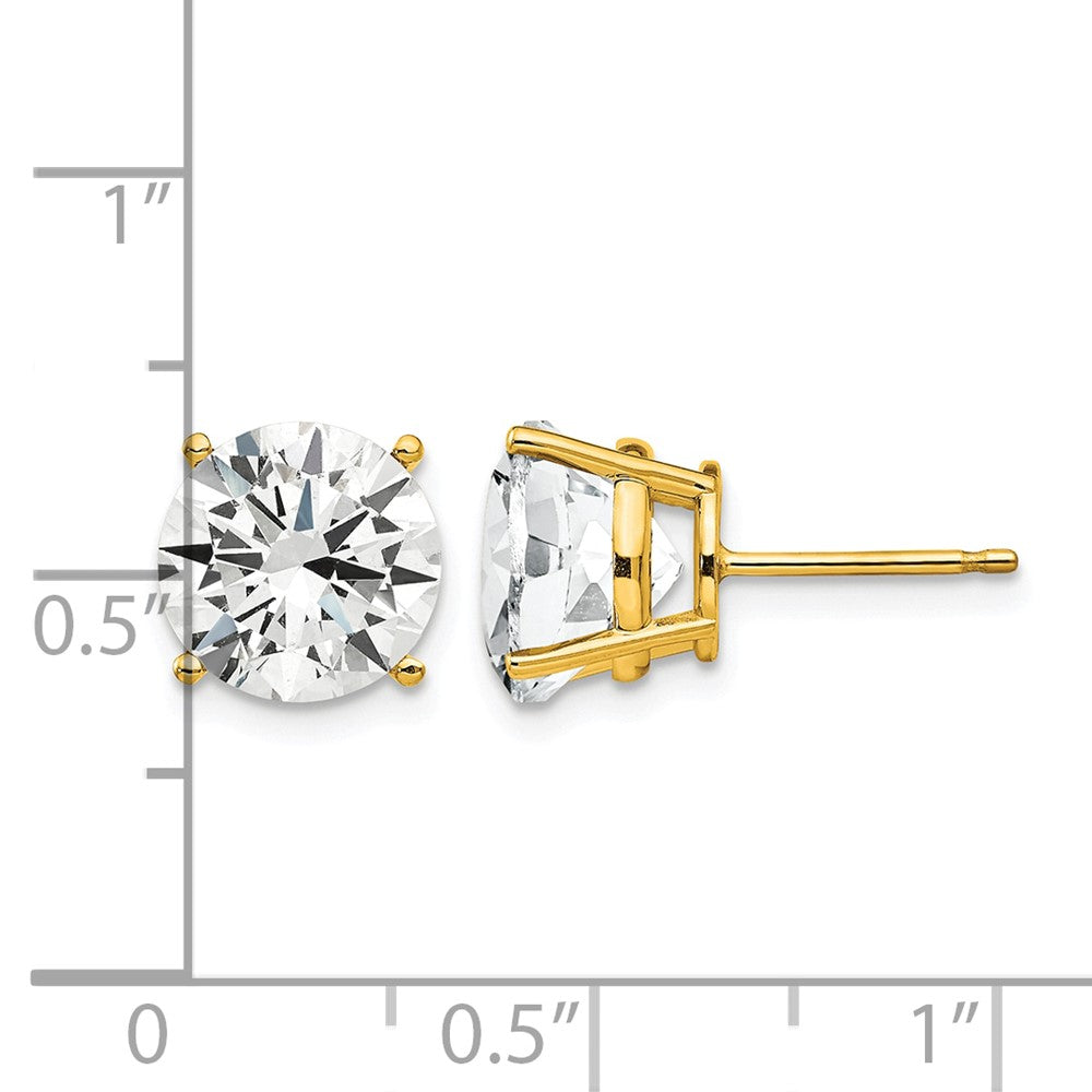14k 9mm Cubic Zirconia Earrings