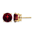 14k 9mm Garnet Post Earrings
