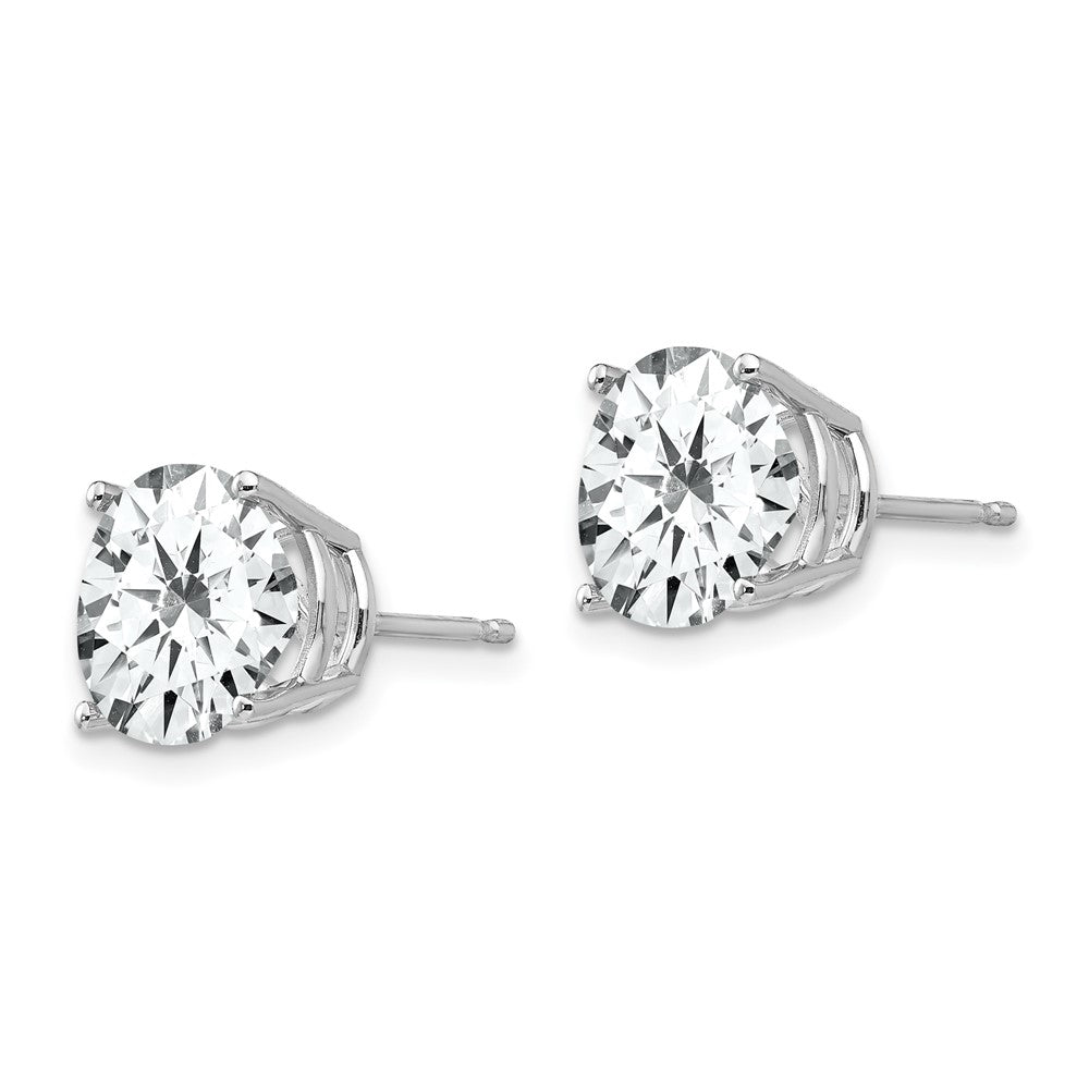 14k White Gold 9mm Cubic Zirconia Earrings