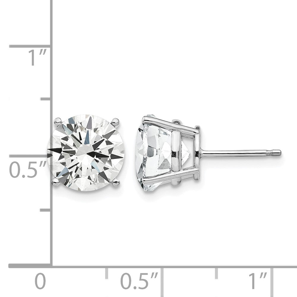 14k White Gold 9mm Cubic Zirconia Earrings