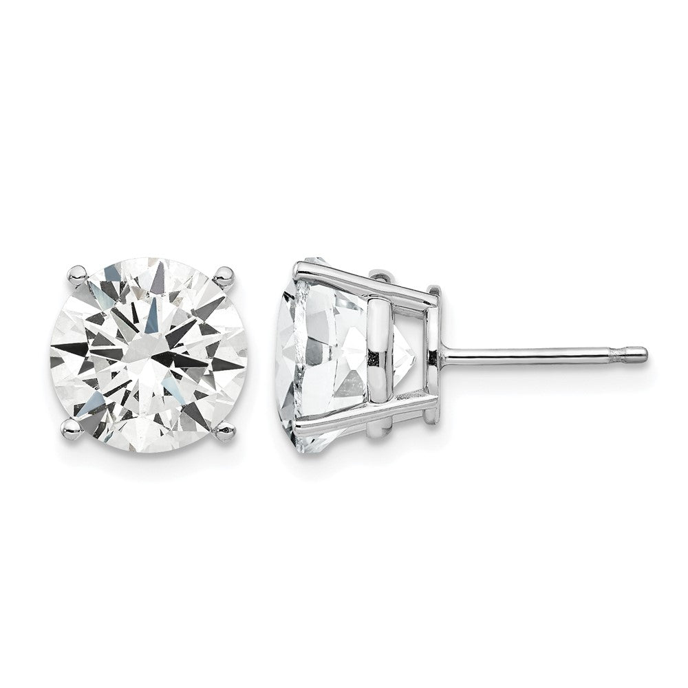 14k White Gold 9mm Cubic Zirconia Earrings