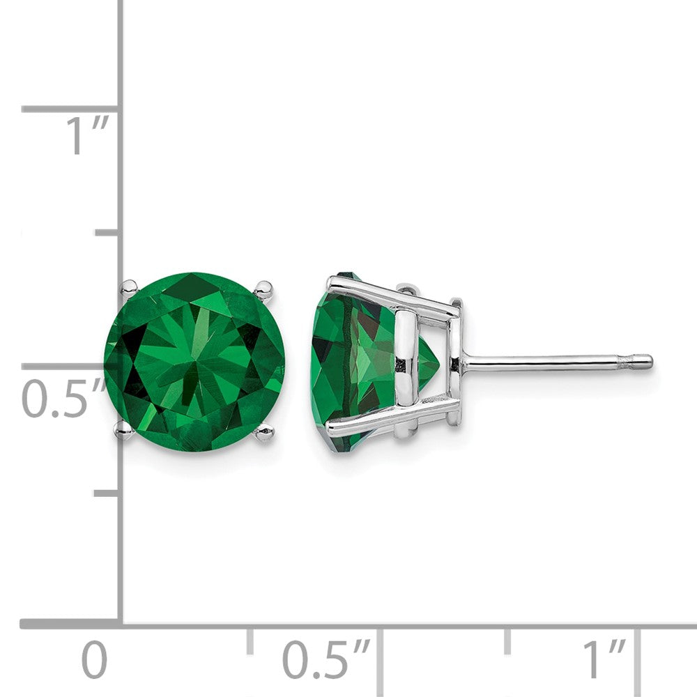 14k White Gold Mount St. Helens Round Stud Earrings