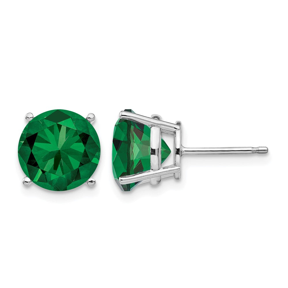 14k White Gold Mount St. Helens Round Stud Earrings