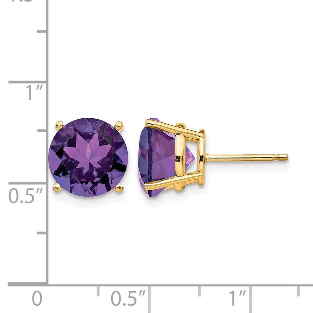 14k 10mm Amethyst Earrings