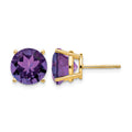 14k 10mm Amethyst Earrings