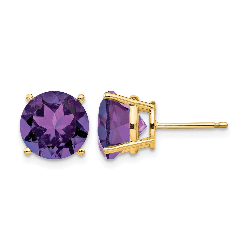 14k 10mm Amethyst Earrings