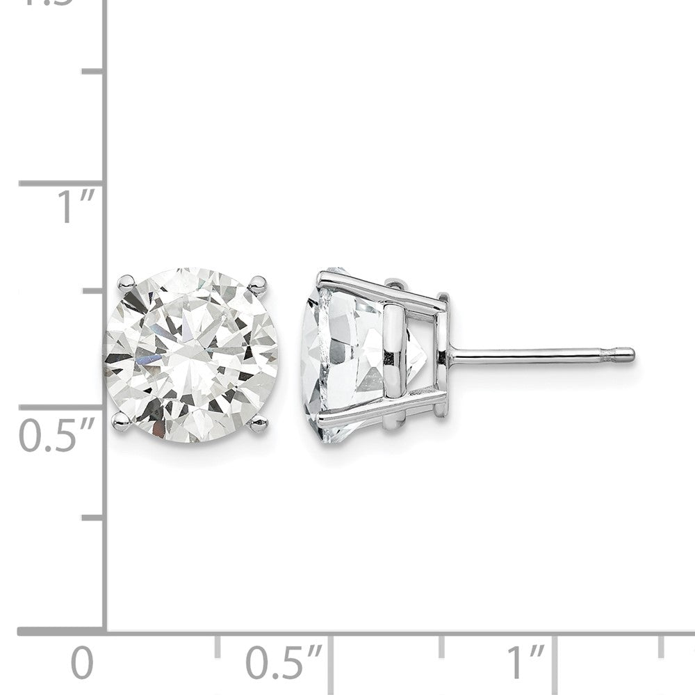 14k White Gold 10mm Cubic Zirconia Earrings