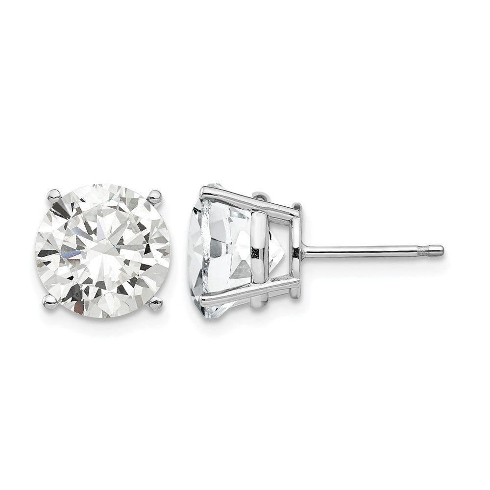 14k White Gold 10mm Cubic Zirconia Earrings
