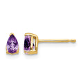 14k 5x3mm Pear Amethyst Earrings