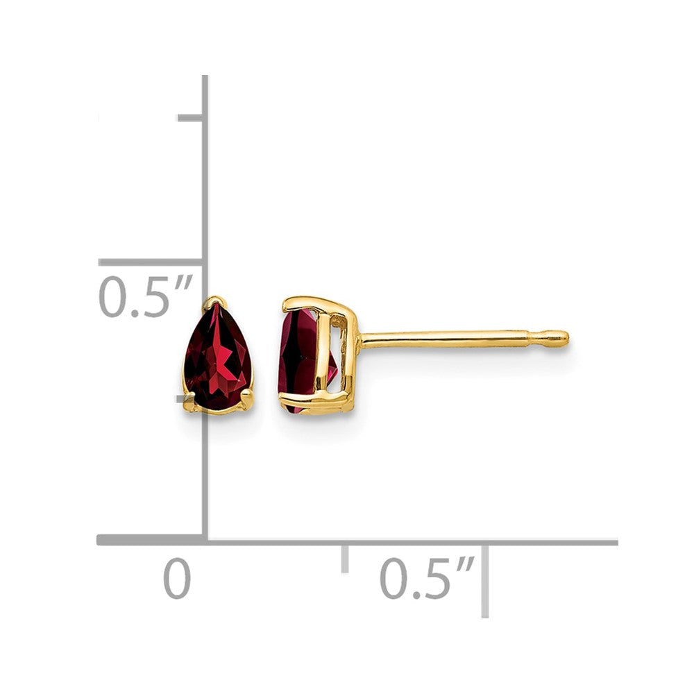 14k 5x3mm Pear Garnet Earrings