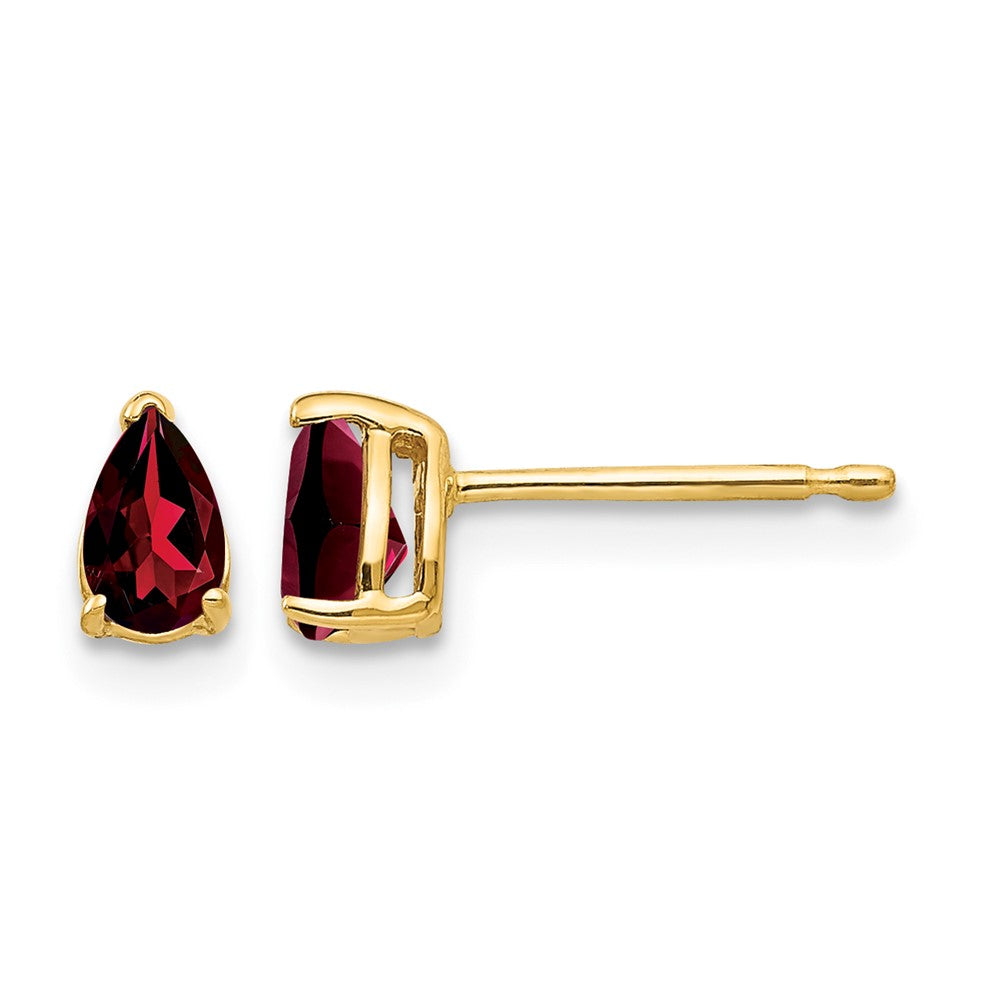 14k 5x3mm Pear Garnet Earrings