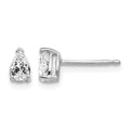 14k White Gold Cubic Zirconia pear stud earring