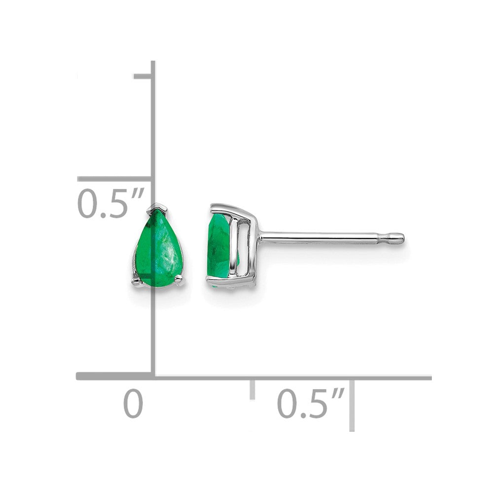 14k White Gold Emerald Earrings