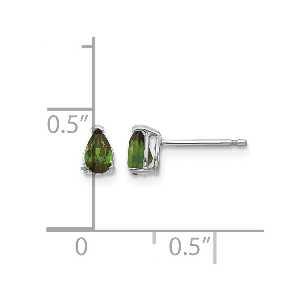 14k White Gold Green Tourmaline Earrings