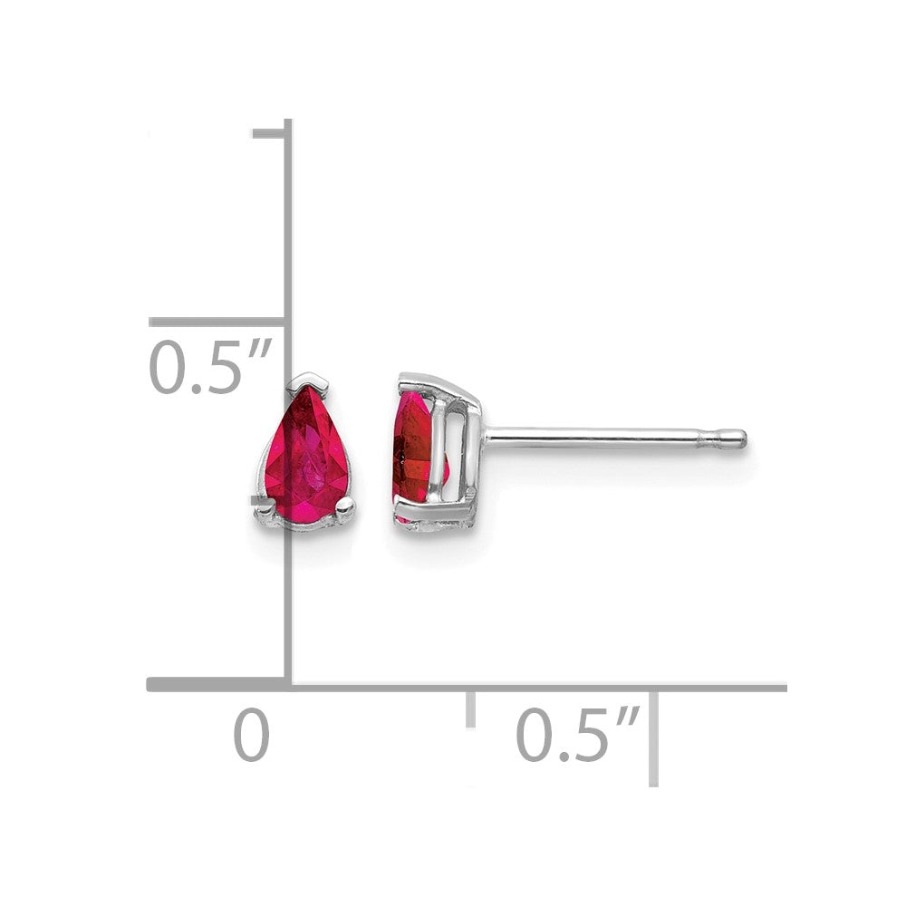 14k White Gold Ruby Earrings