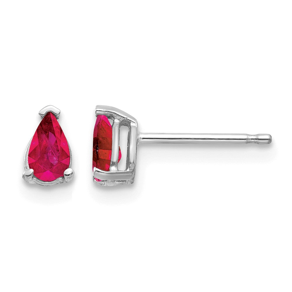 14k White Gold Ruby Earrings