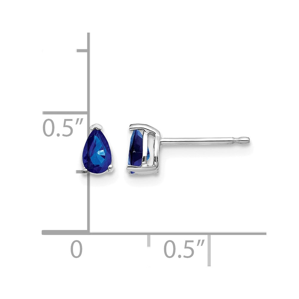 14k White Gold Sapphire Earrings