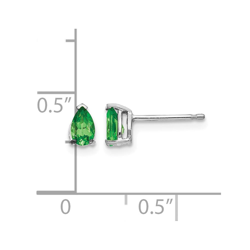 14k White Gold Tsavorite Earrings