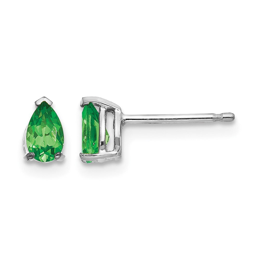 14k White Gold Tsavorite Earrings