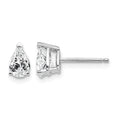 14k White Gold 6x4 Cubic Zirconia Pear Stud Earrings