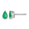 14k White Gold Emerald Earrings
